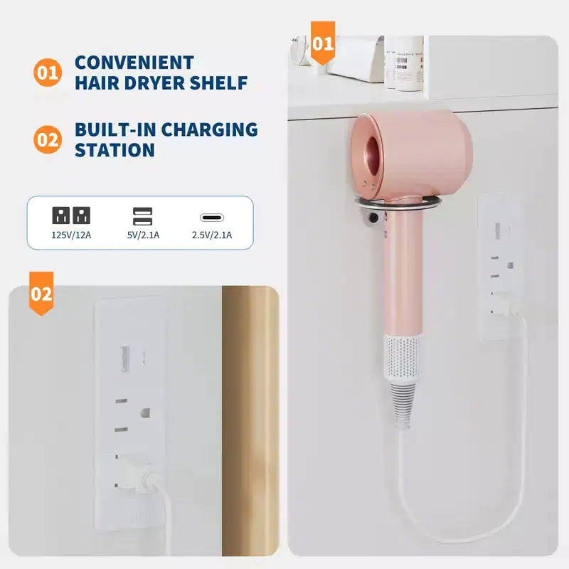 Coiffeuse avec miroir LED 3 modes d'éclairage et recharge