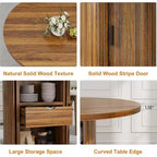Table à manger ronde avec rangement Table de cuisine de ferme Table ronde