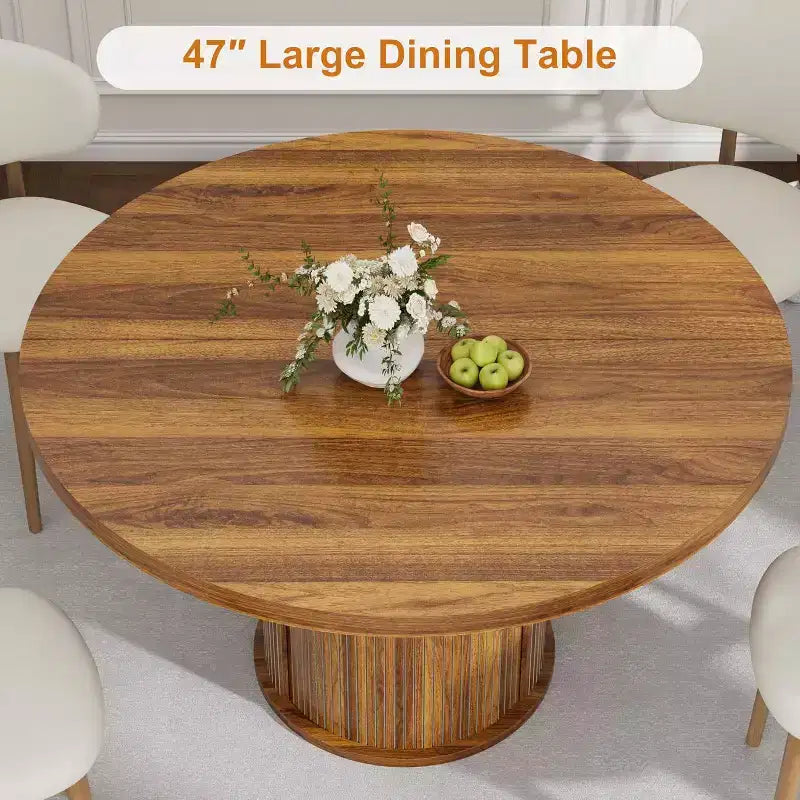 Table à manger ronde avec rangement Table de cuisine de ferme Table ronde
