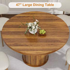 Table à manger ronde avec rangement Table de cuisine de ferme Table ronde