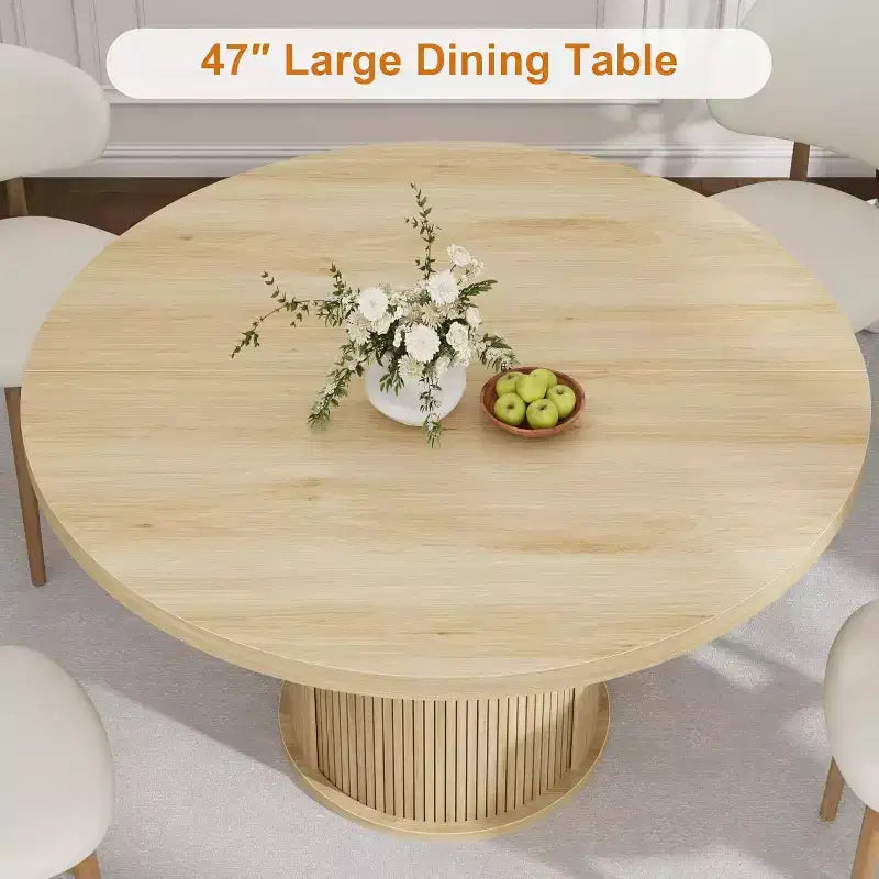 Table à manger ronde avec rangement Table de cuisine de ferme Table ronde