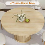 Table à manger ronde avec rangement Table de cuisine de ferme Table ronde