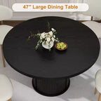 Table à manger ronde avec rangement Table de cuisine de ferme Table ronde