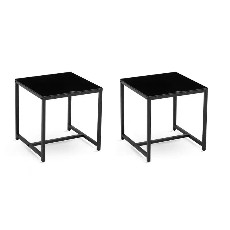 Table de chevet en MDF noir avec pieds en métal, table d'appoint moderne pour chambre à coucher