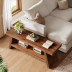 Banc d'entrée à 2 niveaux pour couloir, vestibule, assise en bois massif avec étagères ouvertes en bois