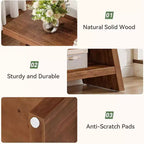 Banc d'entrée à 2 niveaux pour couloir, vestibule, assise en bois massif avec étagères ouvertes en bois