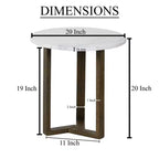 Table d'appoint ronde avec plateau en marbre véritable blanc