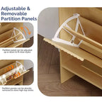 Meuble à chaussures à 4 portes abattantes avec déflecteur de dessus de table, style à lattes