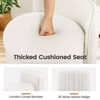 Chaise de vanité en velours avec rangement et dossier ondulé