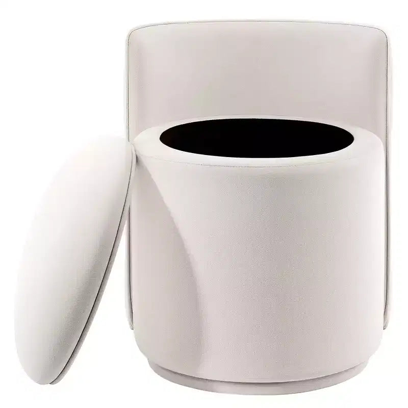 Chaise de vanité en velours avec rangement et dossier ondulé