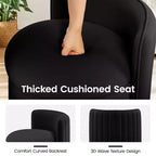 Chaise de vanité en velours avec rangement et dossier ondulé