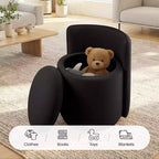 Chaise de vanité en velours avec rangement et dossier ondulé