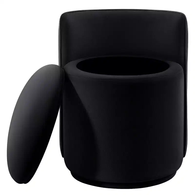 Chaise de vanité en velours avec rangement et dossier ondulé