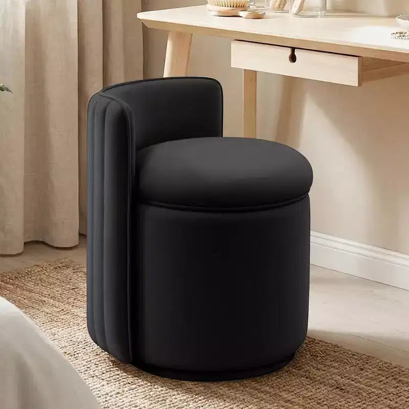 KERDOM Velvet Vanity Chair With Storage Wavy Backrest No Assembly Suitable For Bedroom Dressing Room Living Room