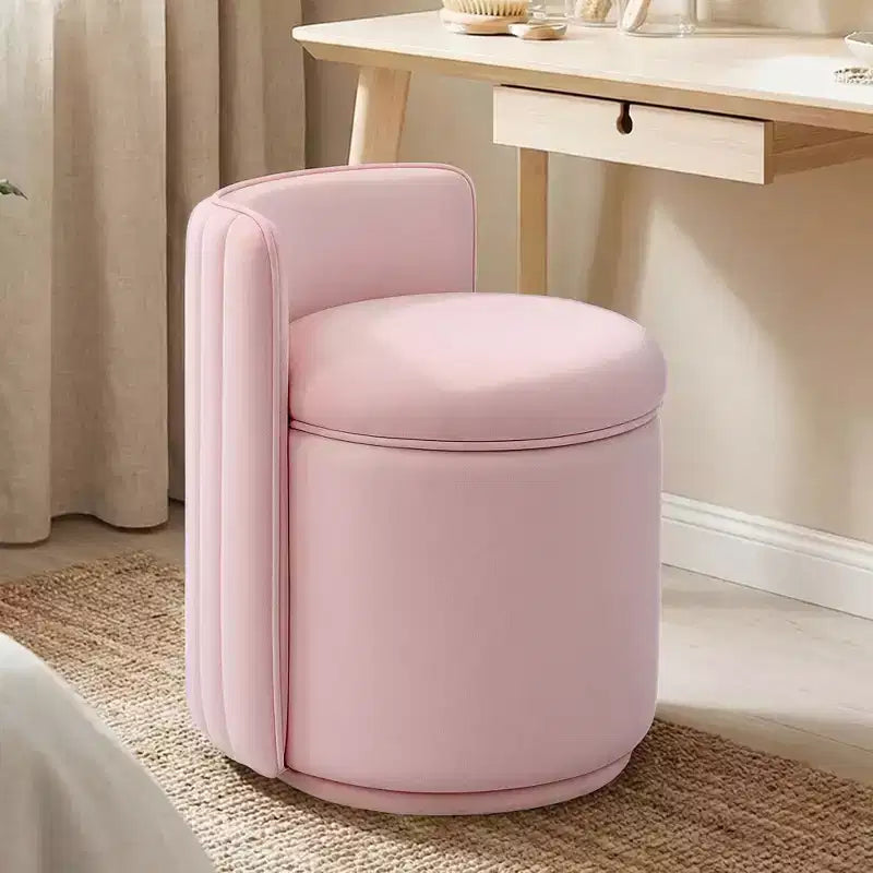 Chaise de vanité en velours avec rangement et dossier ondulé