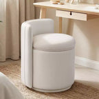 Chaise de vanité en velours avec rangement et dossier ondulé