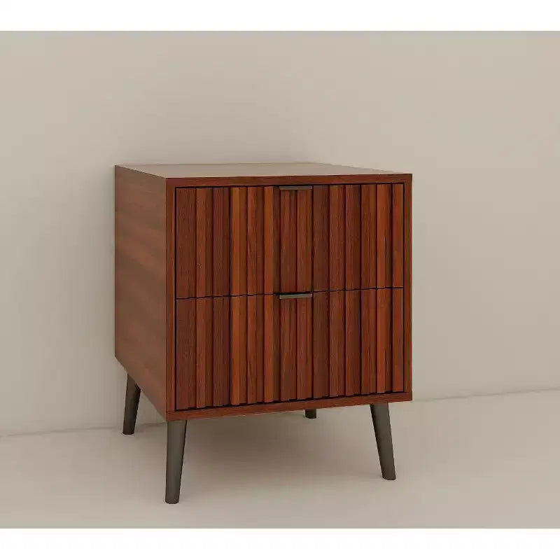 Table de chevet en bois élégante et fonctionnelle à 2 tiroirs
