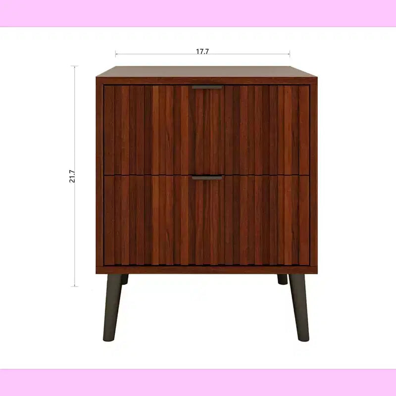 Table de chevet en bois élégante et fonctionnelle à 2 tiroirs