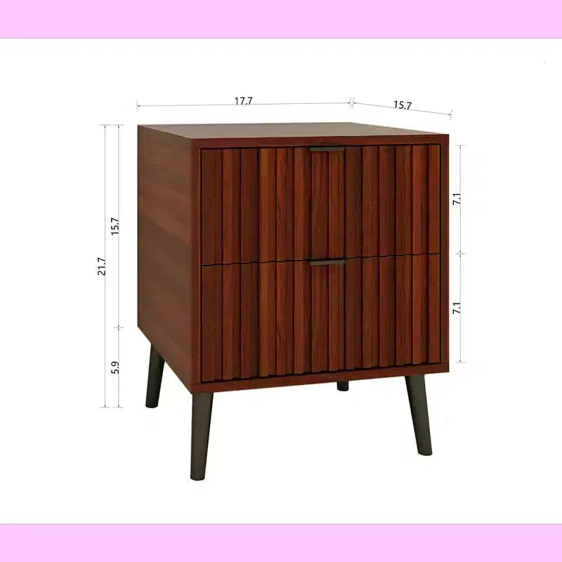 Table de chevet en bois élégante et fonctionnelle à 2 tiroirs