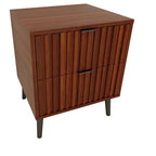 Table de chevet en bois élégante et fonctionnelle à 2 tiroirs