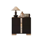 Table de chevet élégante et moderne à 2 tiroirs avec accents miroirs