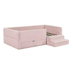 Cadre de lit plateforme pour enfant taille jumeau Lit pour tout-petit avec barrière de sécurité et tiroir de rangement