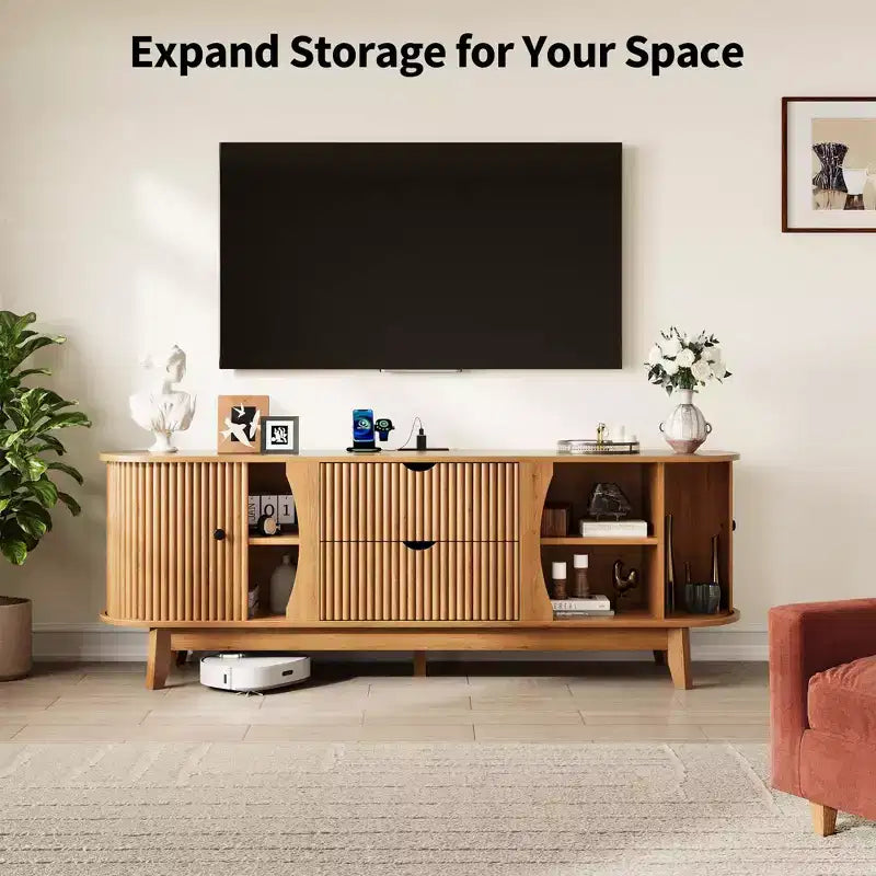 Meuble TV avec Station de Charge Meuble TV Console Multimédia