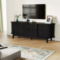 TV Stand with Charging Station Entertainment Center for up to 70 Inch TV Media Console Table with 2 Storage Cabinets & 2 Drawers for Living Room