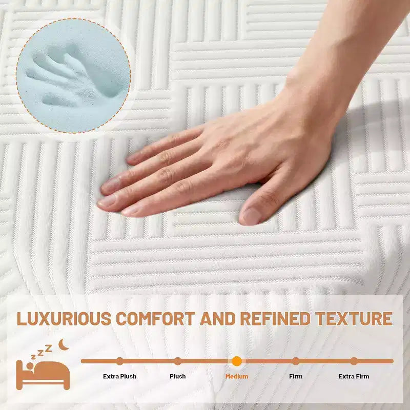 Matelas en mousse à mémoire de forme Soutien ferme moyen Gel rafraîchissant et Soulagement des maux de dos