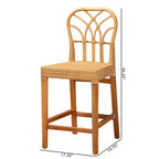Tabouret de bar hauteur comptoir, cadre acajou