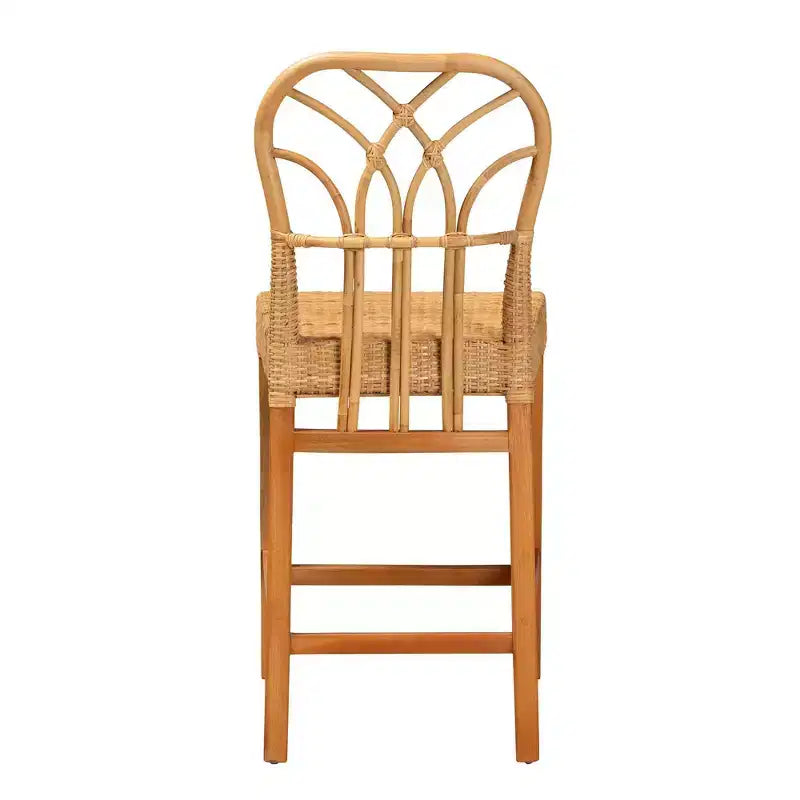 Tabouret de bar hauteur comptoir, cadre acajou