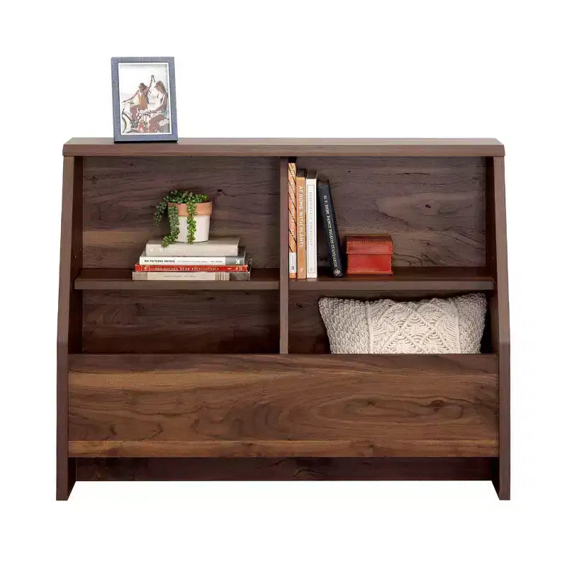 Bibliothèque avec tablette repose-pieds Grand Noyer