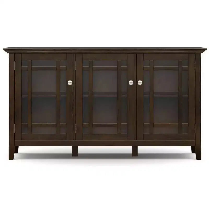 Armoire de rangement marron tabac foncé : style transitionnel