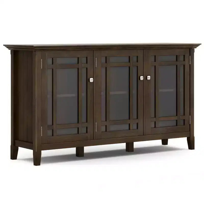 Armoire de rangement marron tabac foncé : style transitionnel