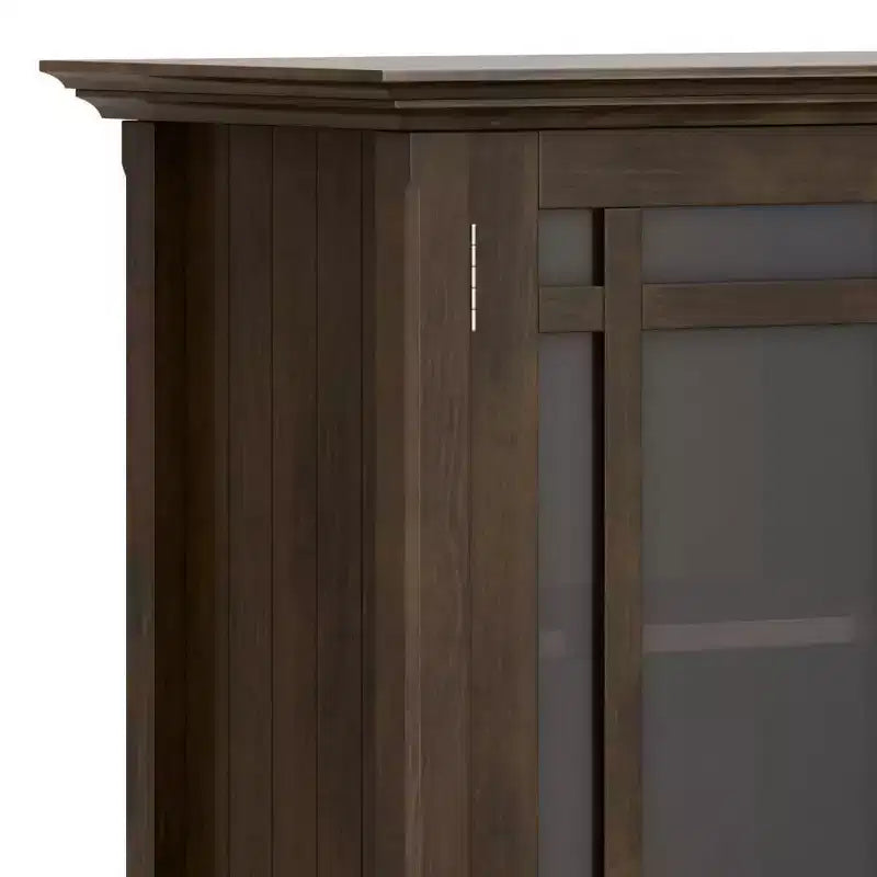 Armoire de rangement marron tabac foncé : style transitionnel