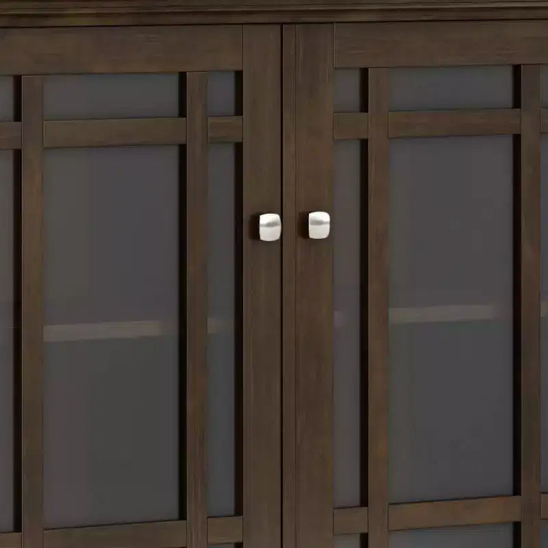 Armoire de rangement marron tabac foncé : style transitionnel