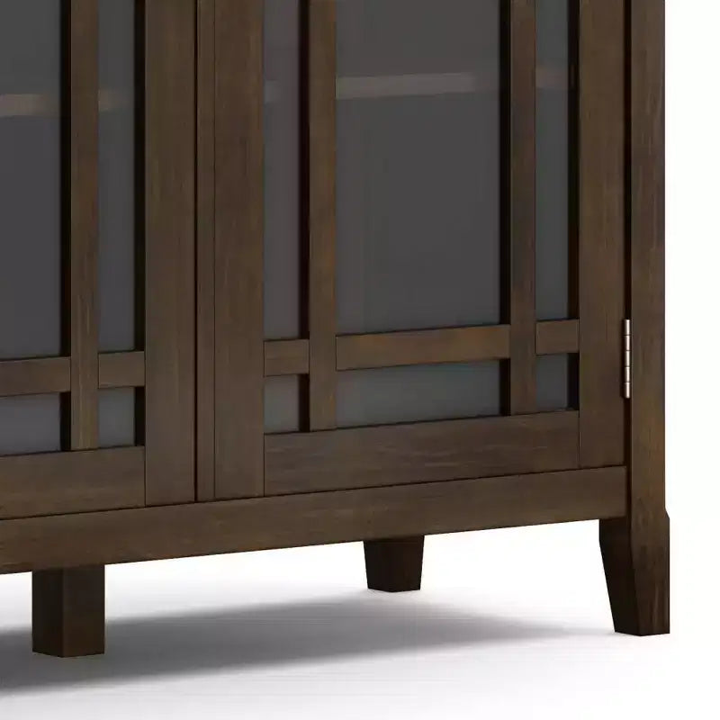 Armoire de rangement marron tabac foncé : style transitionnel