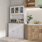 Meuble de rangement pour garde-manger de cuisine avec 2 tiroirs Meuble micro-ondes