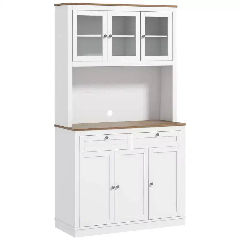Meuble de rangement pour garde-manger de cuisine avec 2 tiroirs Meuble micro-ondes