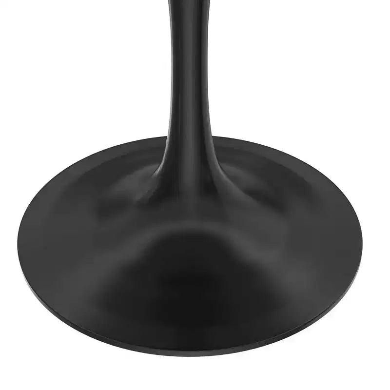 Table à manger ronde - Plateau en pierre frittée avec piédestal noir moderne Table d'appoint