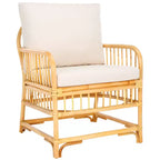 Fauteuil d'appoint avec coussin blanc/naturel
