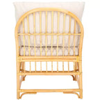 Fauteuil d'appoint avec coussin blanc/naturel