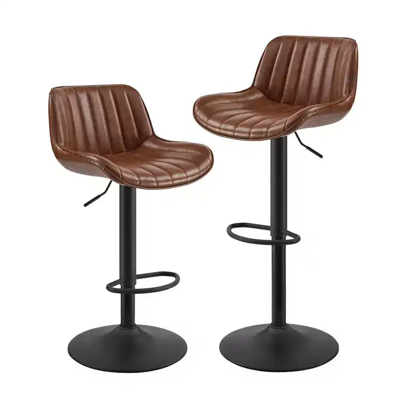 Tabourets de bar réglables en similicuir (lot de 2)