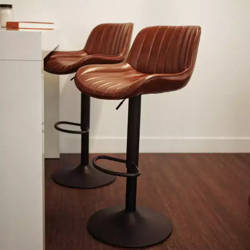 Tabourets de bar réglables en similicuir (lot de 2)