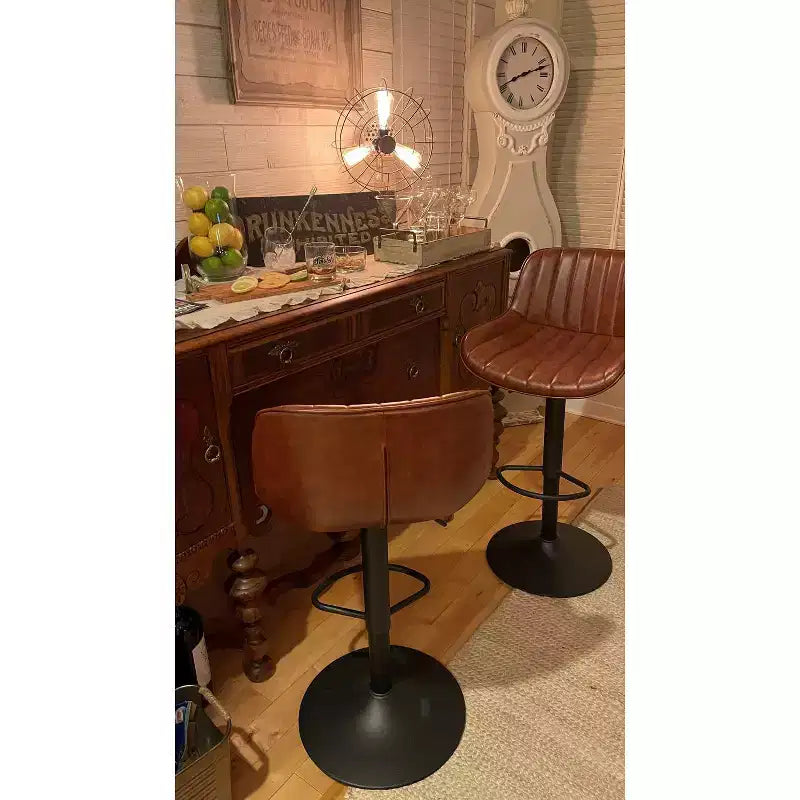 Tabourets de bar réglables en similicuir (lot de 2)