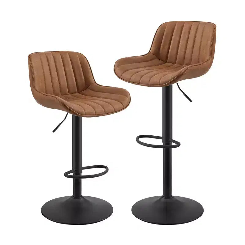 Tabourets de bar réglables en similicuir (lot de 2)