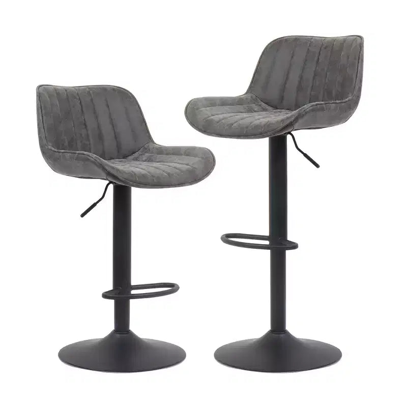 Tabourets de bar réglables en similicuir (lot de 2)