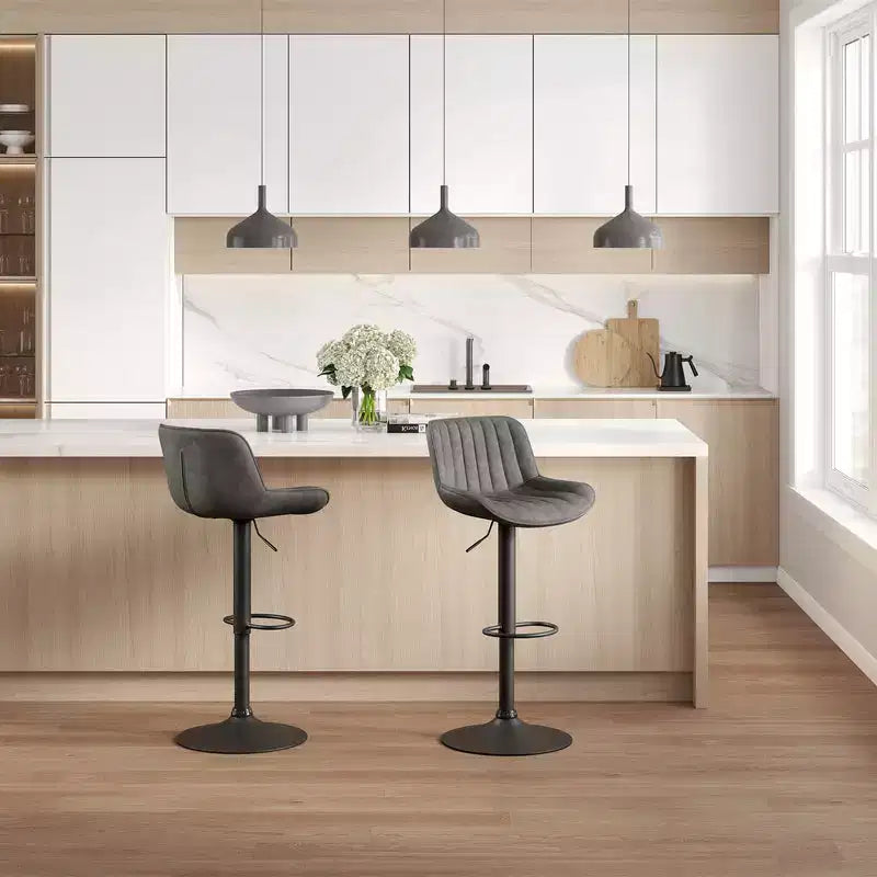 Tabourets de bar réglables en similicuir (lot de 2)