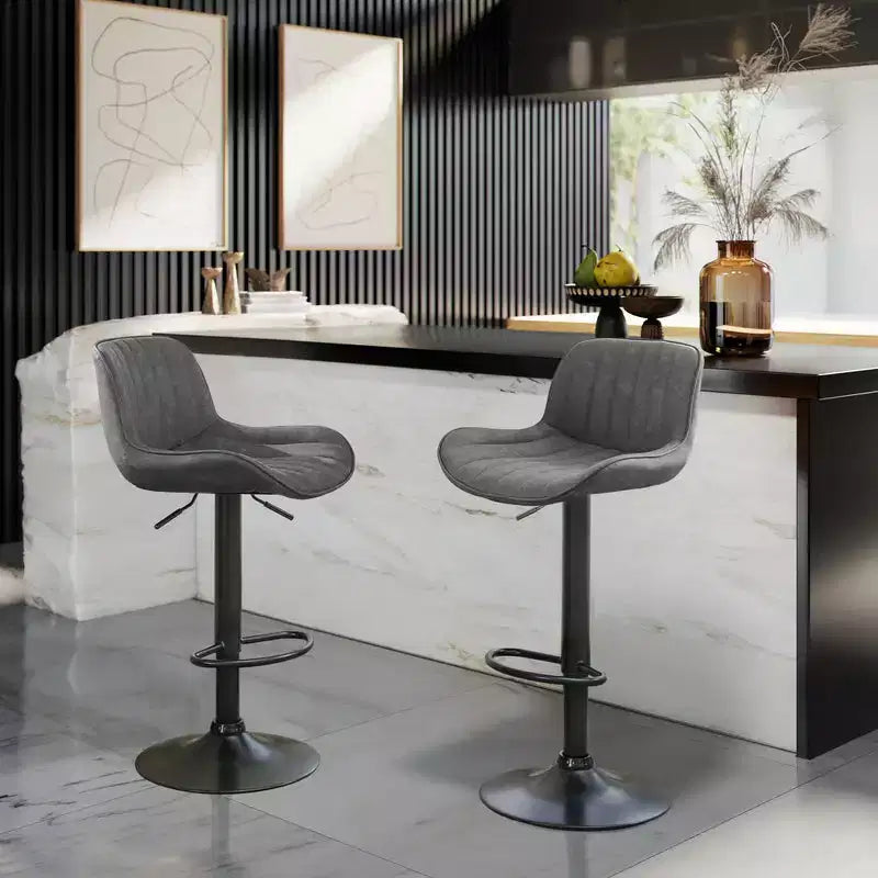 Tabourets de bar réglables en similicuir (lot de 2)