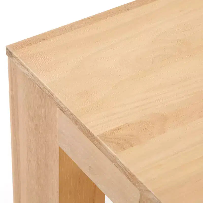 Table basse rectangulaire moderne avec étagère, en bois massif avec rangement
